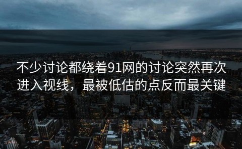 不少讨论都绕着91网的讨论突然再次进入视线，最被低估的点反而最关键