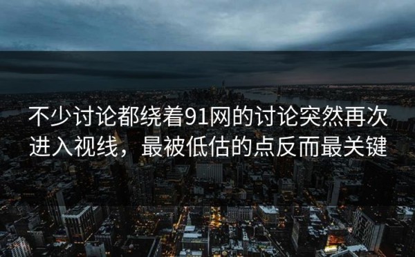 不少讨论都绕着91网的讨论突然再次进入视线，最被低估的点反而最关键