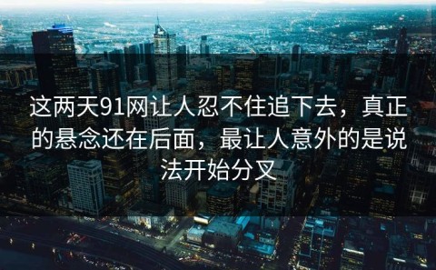这两天91网让人忍不住追下去，真正的悬念还在后面，最让人意外的是说法开始分叉