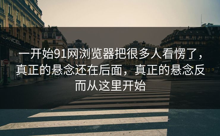 一开始91网浏览器把很多人看愣了，真正的悬念还在后面，真正的悬念反而从这里开始