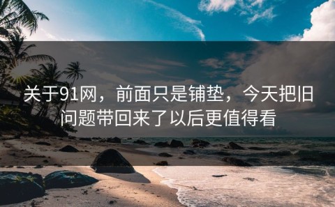 关于91网，前面只是铺垫，今天把旧问题带回来了以后更值得看